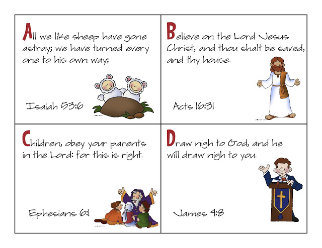 Free Alphabet Printables: ABC Bible Verse Cards
