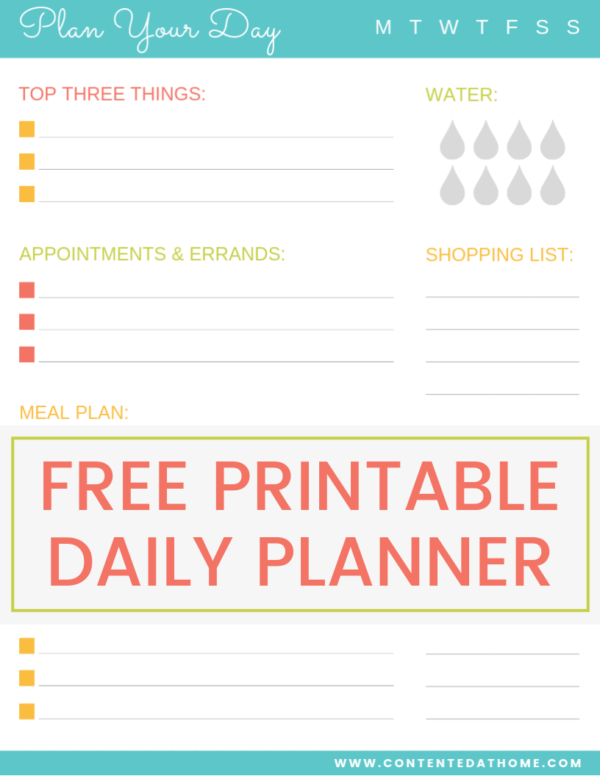 Full-color daily planner printable 