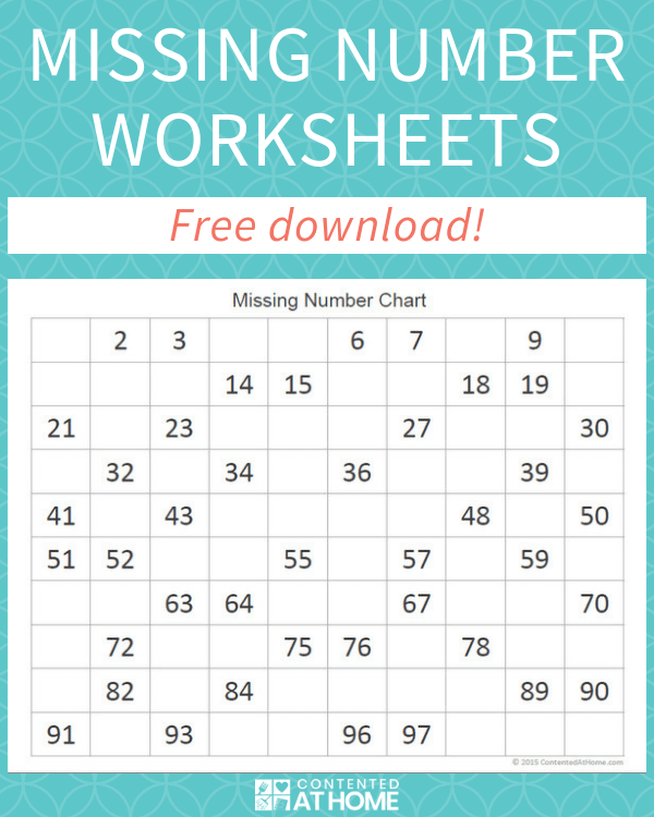 Missing number worksheets