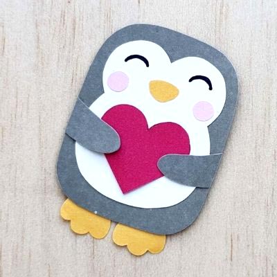 Easy Penguin Paper Craft for Valentine’s Day