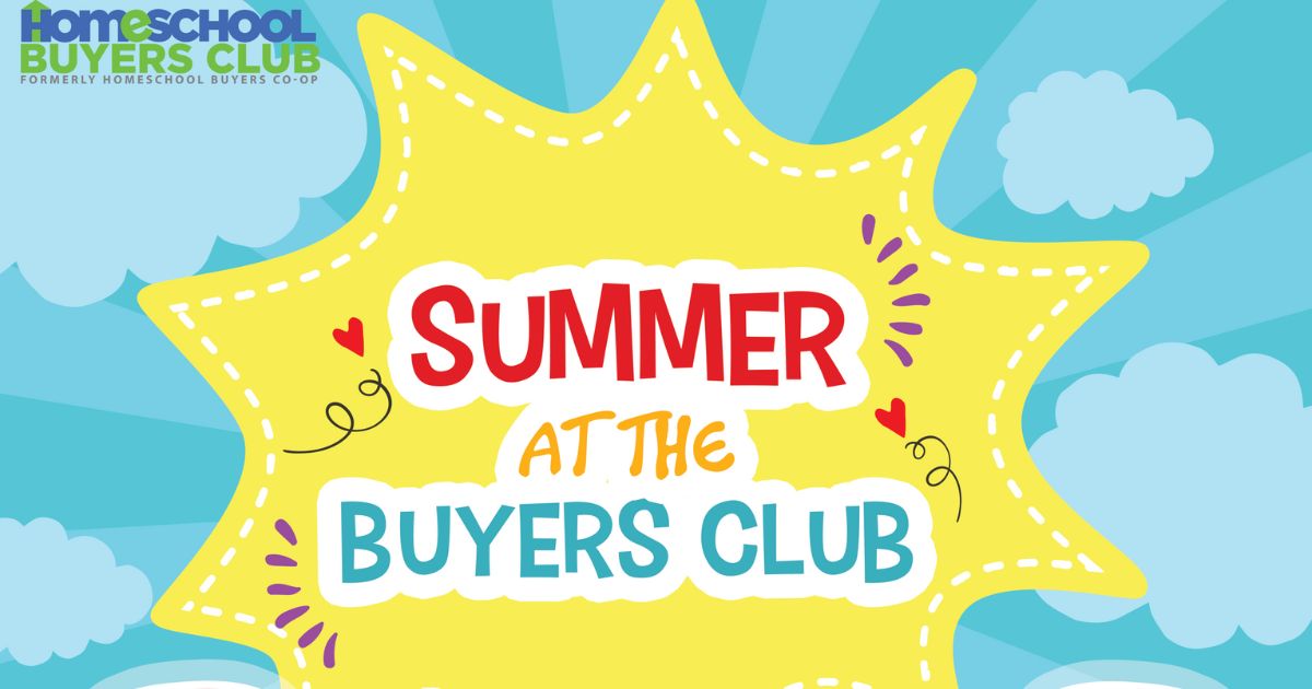 Image of yellow star shape on teal-colored background, with text that reads, "Summer at the Buyers Club"