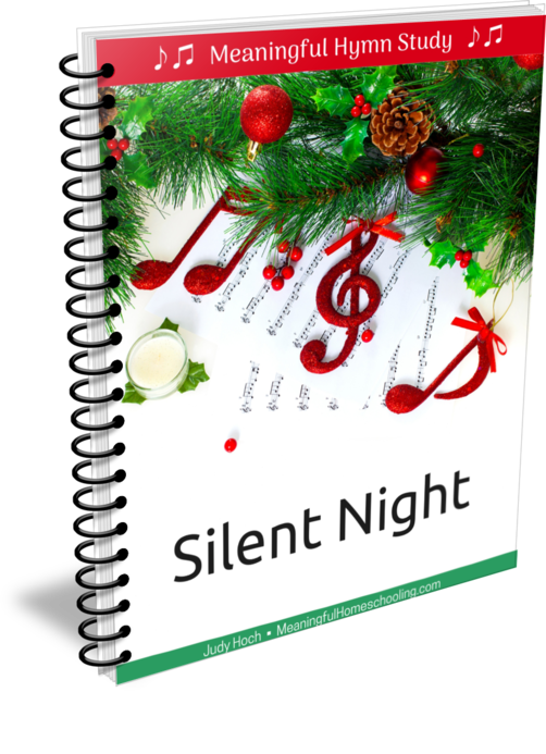 Image of spiral bound book with greenery, pine cones, and sheet music on the cover with the title "Silent Night."