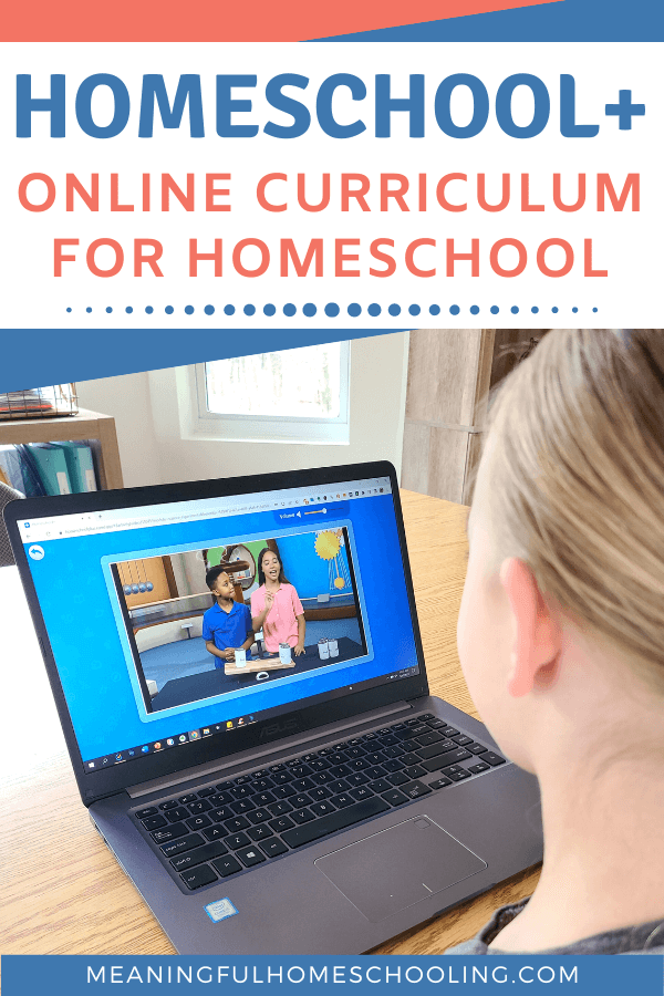 Image of girl doing online homeschool lesson on laptop.