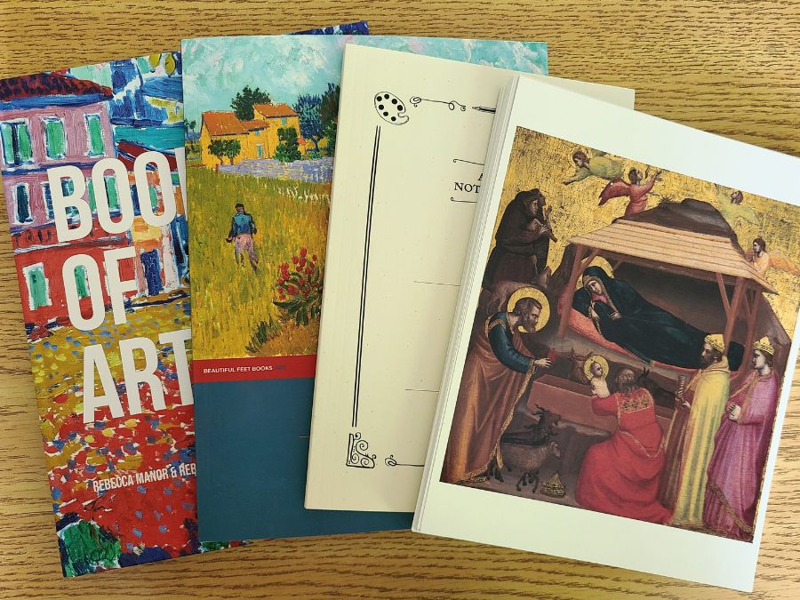 Art appreciation for families Image of the books and resources included in Beautiful Feet Books' art appreciation curriculum.